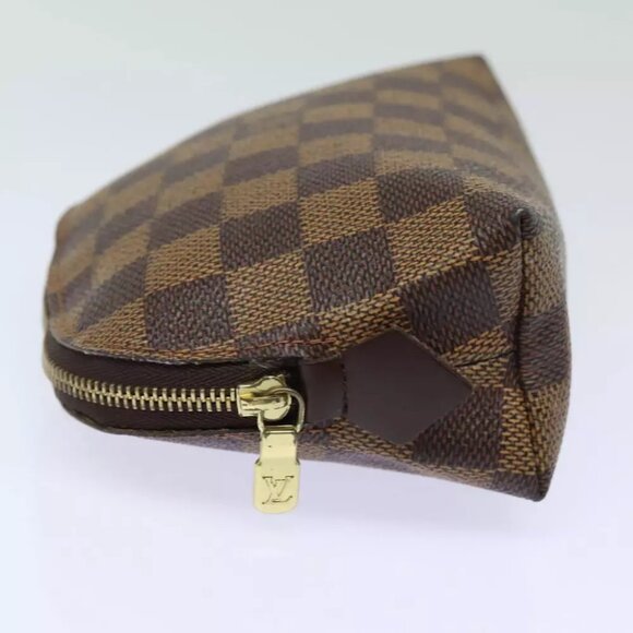 authenticity guaranteed LOUIS VUITTON Damier Ebene Pochette Cosmetic PM Pouch - Picture 3 of 12